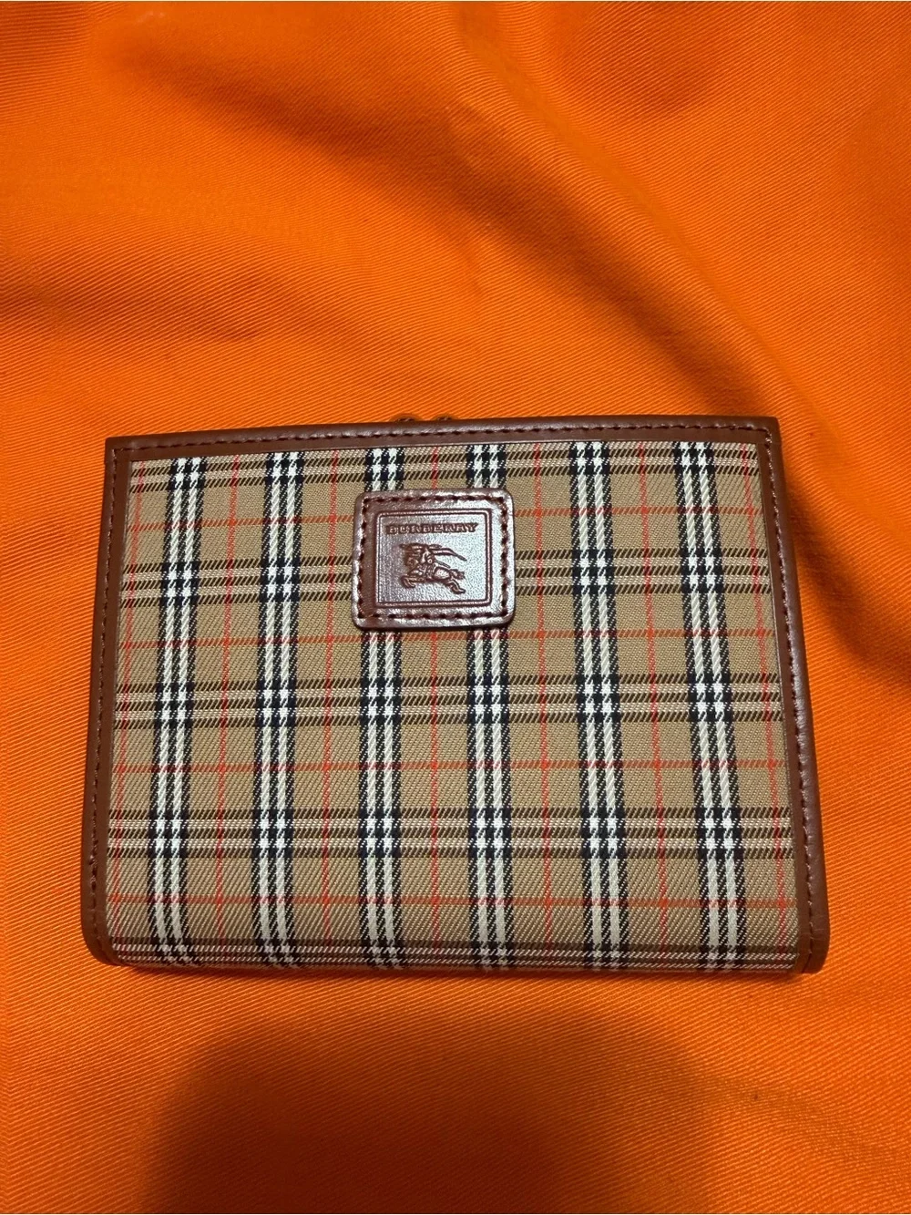 Burberry Brown Trifold Wallet includes dust bag